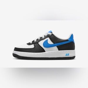 Nike Air Force 1 Low Youth Size 5.5Y Kids Sneakers White Blue Black, like new